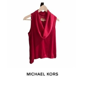 NWT Michael Kors Hot Pink Dress Shirt  cowl Small